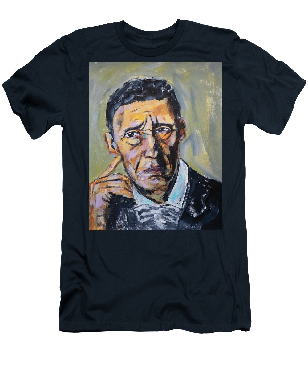 Man T-Shirt featuring the painting The Thinker by Mark Ross