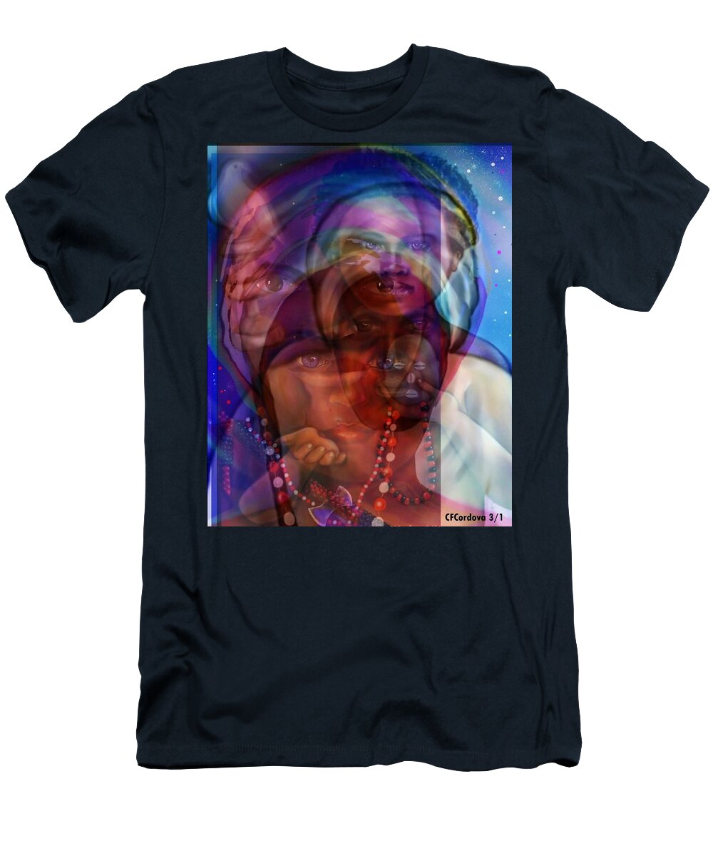 Obatala T-Shirt featuring the digital art Orisha Energy by Carmen Cordova