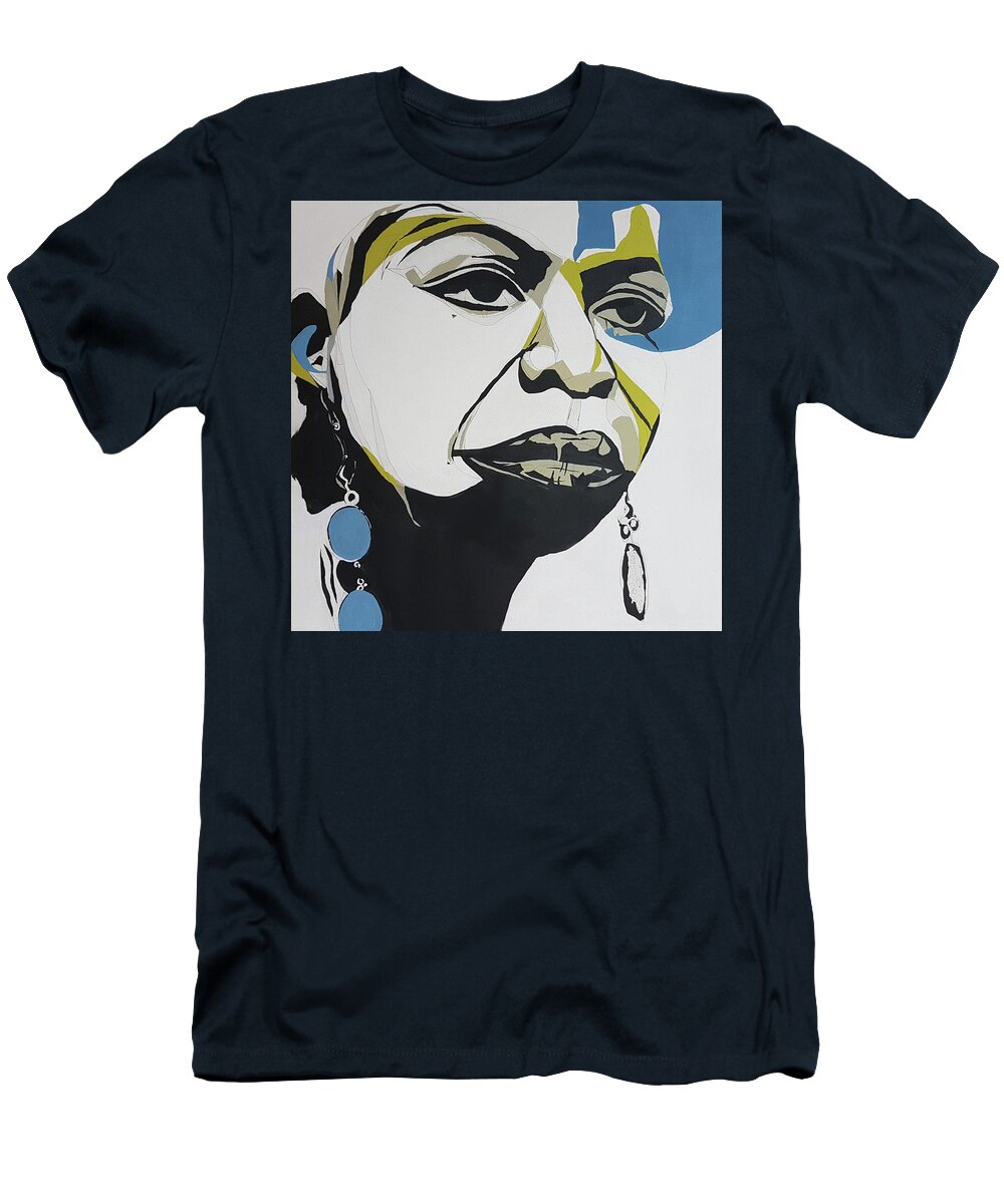 Nina Simone Art T-Shirt featuring the painting To Love Somebody by Paul Lovering