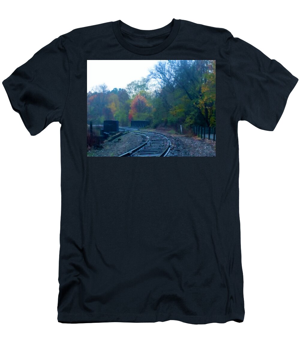  T-Shirt featuring the photograph Towners Woods Tracks by Brad Nellis