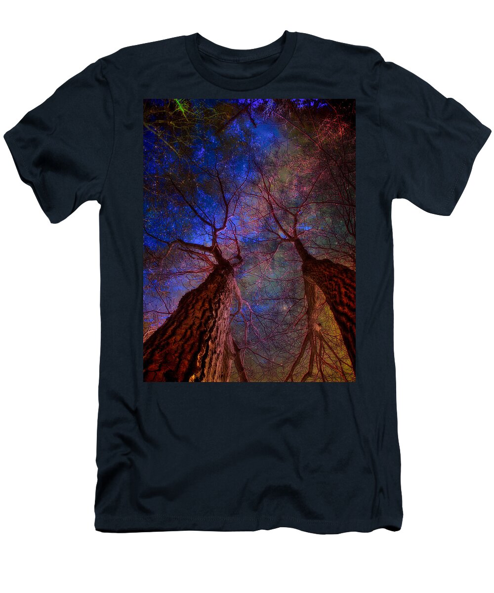 Trees T-Shirt featuring the digital art Trees Pointing Toward Heaven by Russel Considine