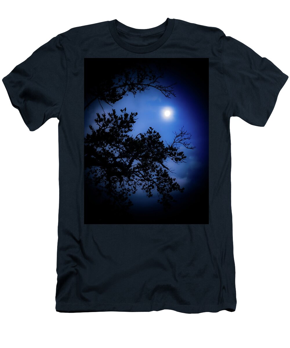 Full Moon T-Shirt featuring the photograph Tropical Full Moon by Sue M Swank