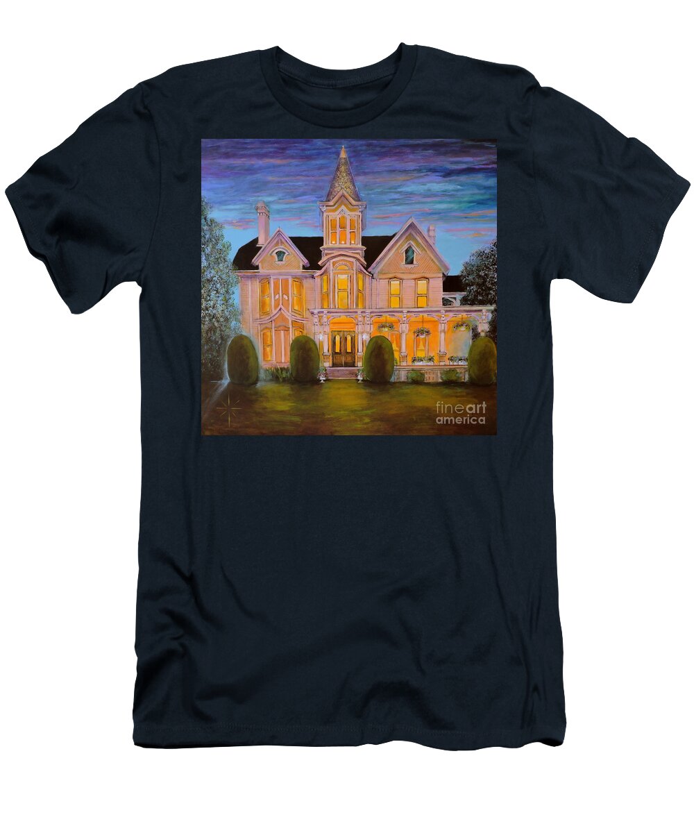 House T-Shirt featuring the painting Twilight in Troy by Jodie Marie Anne Richardson Traugott     aka jm-ART