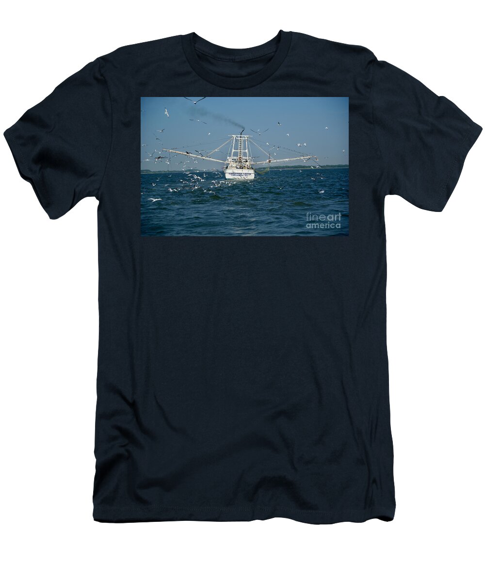  T-Shirt featuring the photograph Tybee Island Fishing Boat by Annamaria Frost
