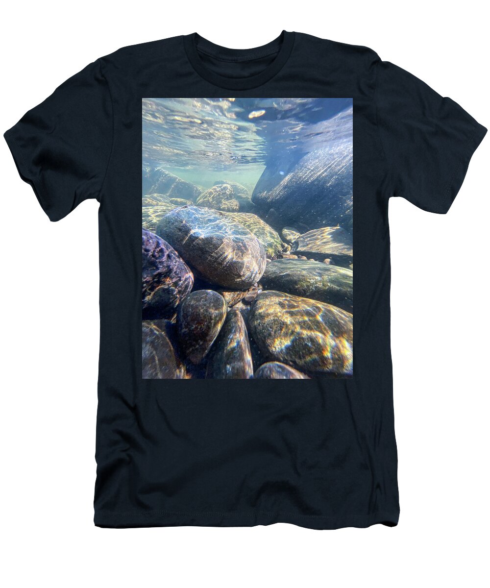Underwater T-Shirt featuring the photograph Underwater Scene - Upper Delaware River 2 by Amelia Pearn