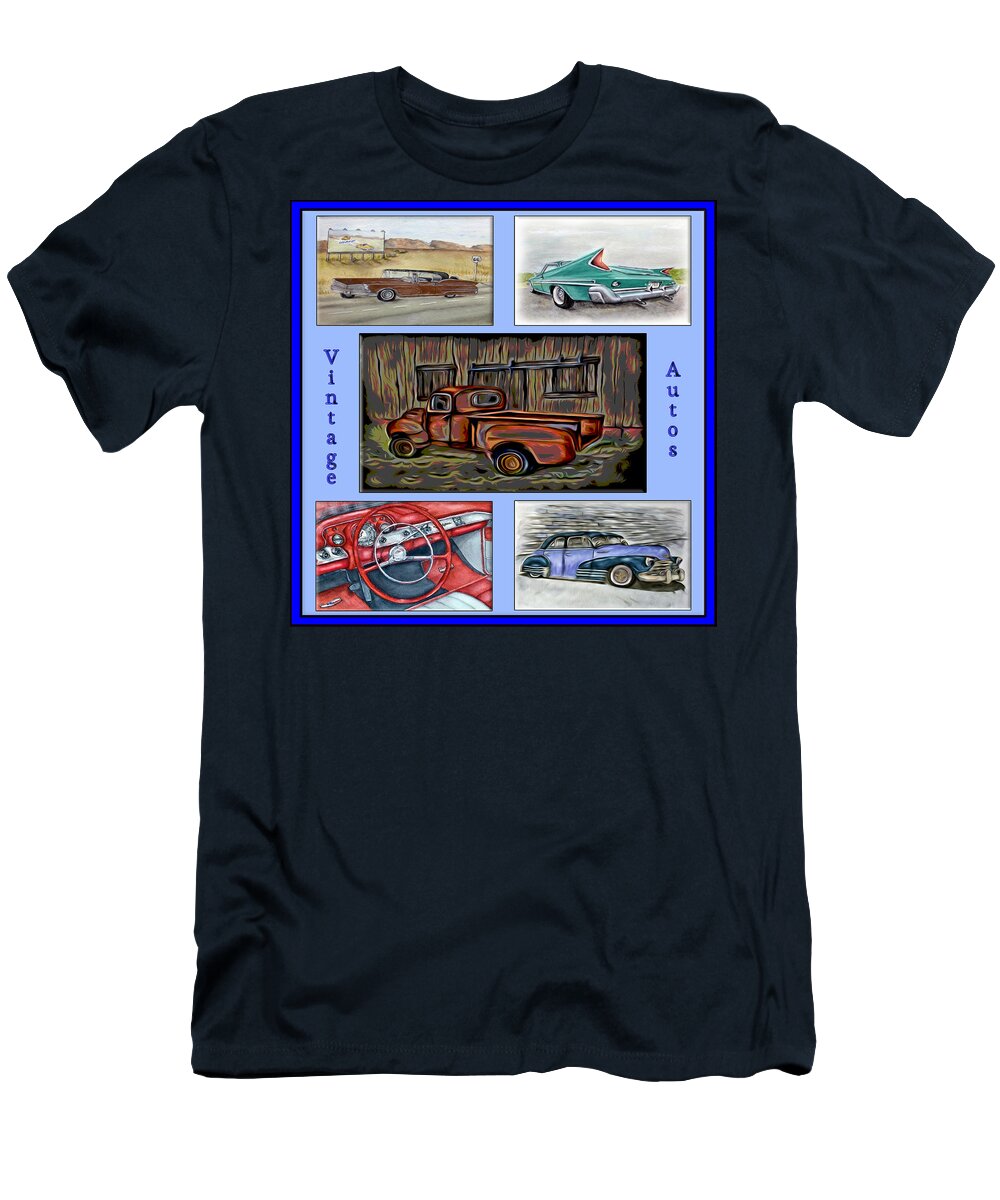 Chevy T-Shirt featuring the digital art Vintage Auto Poster by Ronald Mills