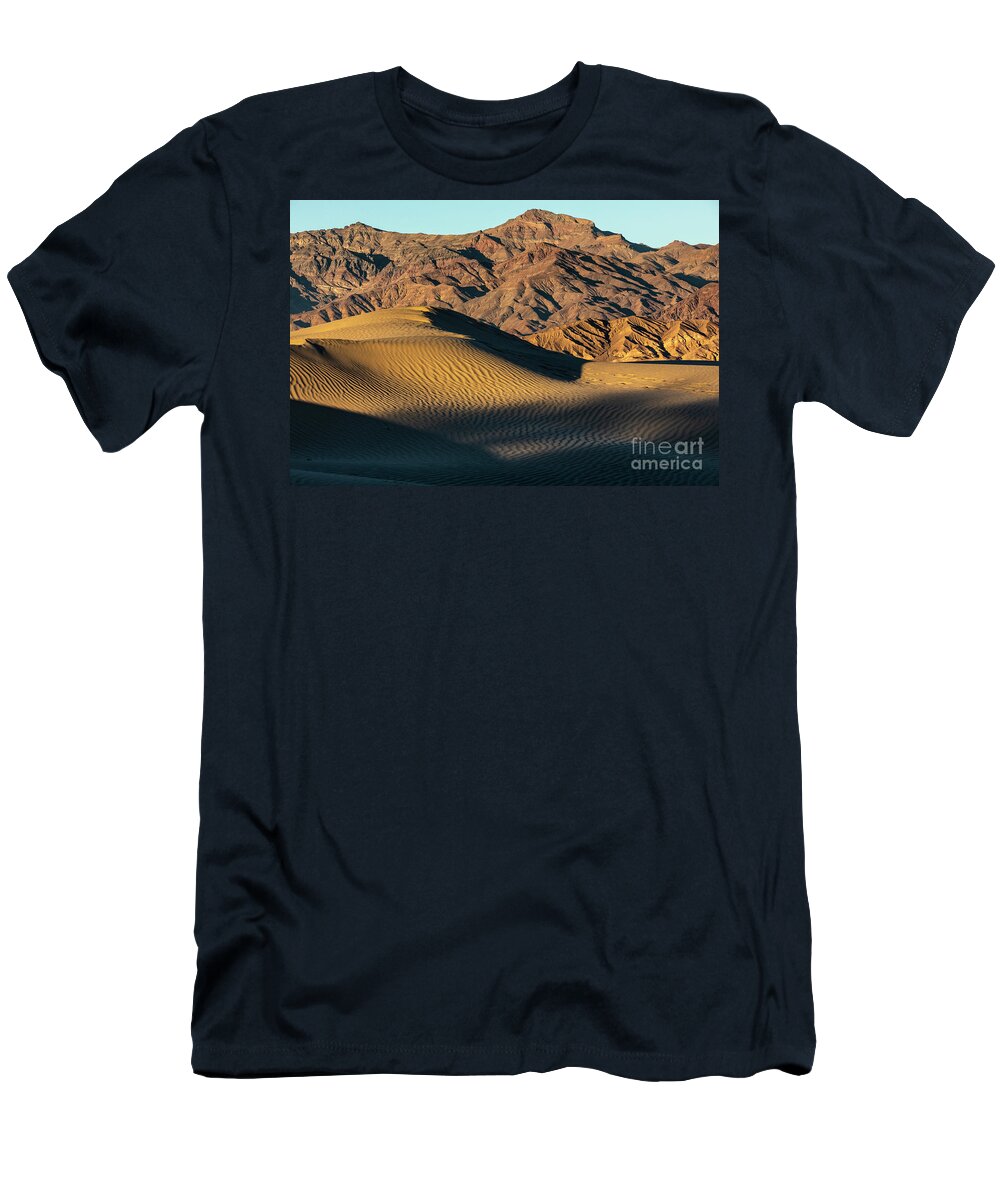 Death Valley T-Shirt featuring the photograph Where the Mountains Meet the Sand by Erin Marie Davis