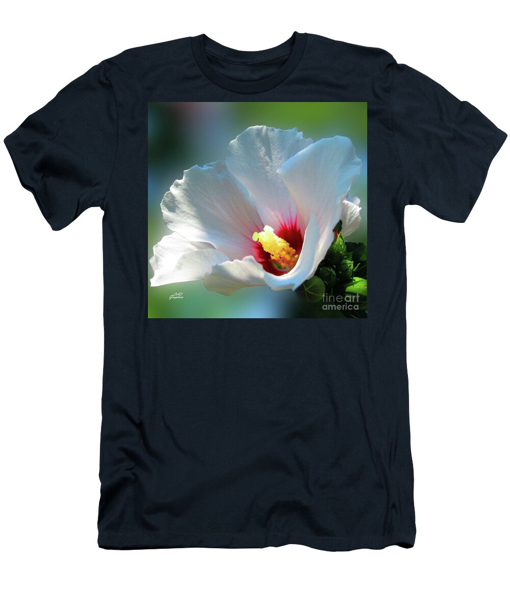 Hibiscus Flower T-Shirt featuring the photograph White Hibiscus by CAC Graphics