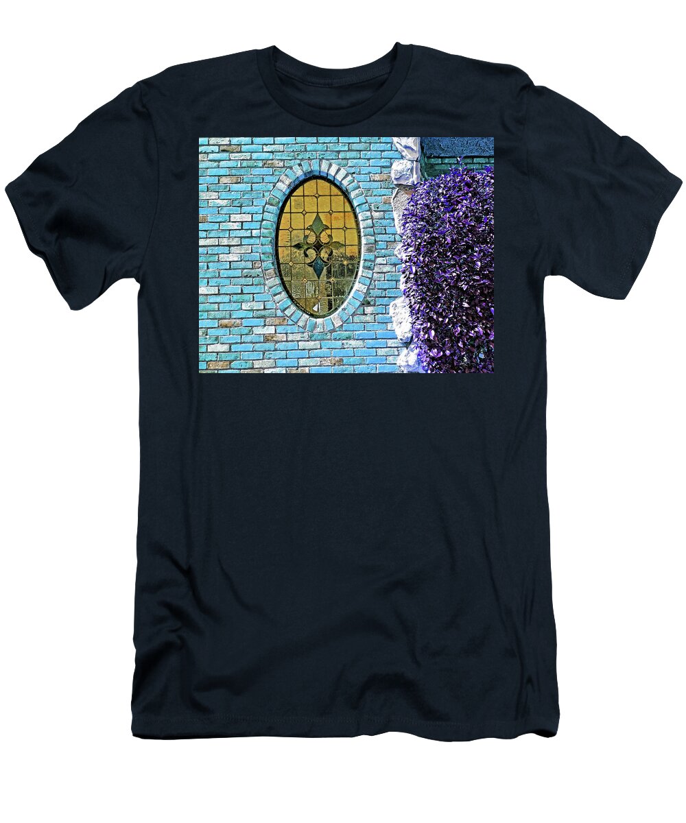 Window T-Shirt featuring the photograph Window in Brick Wall by Andrew Lawrence