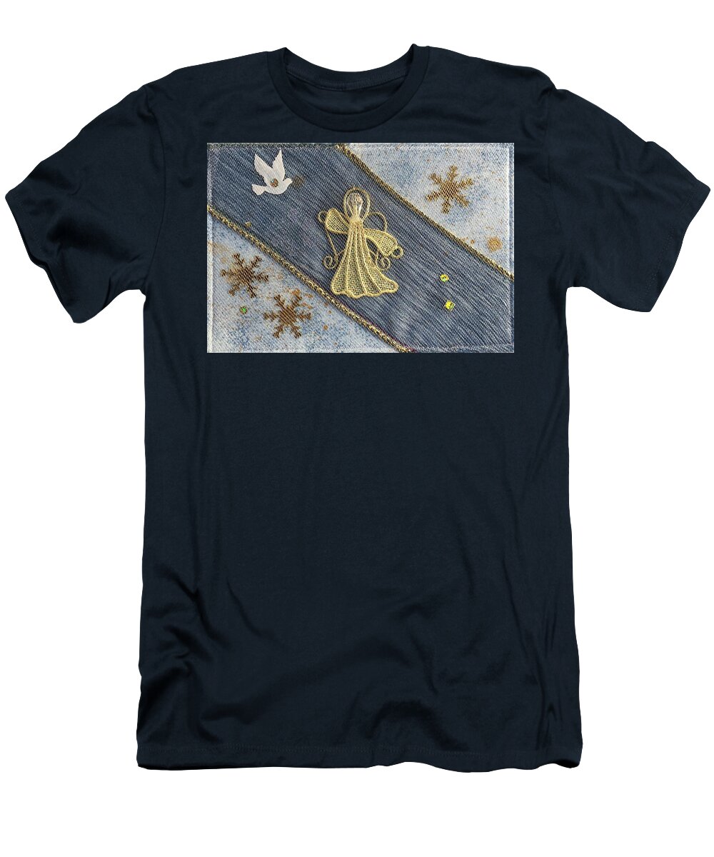 Wings T-Shirt featuring the mixed media Wings by Vivian Aumond