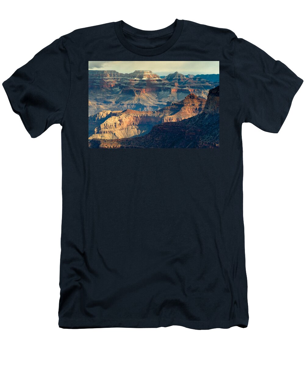 Snow Grand Canyon Winter Arizona Landscape Fstop101 T-Shirt featuring the photograph Wintery Grand Canyon by Geno Lee