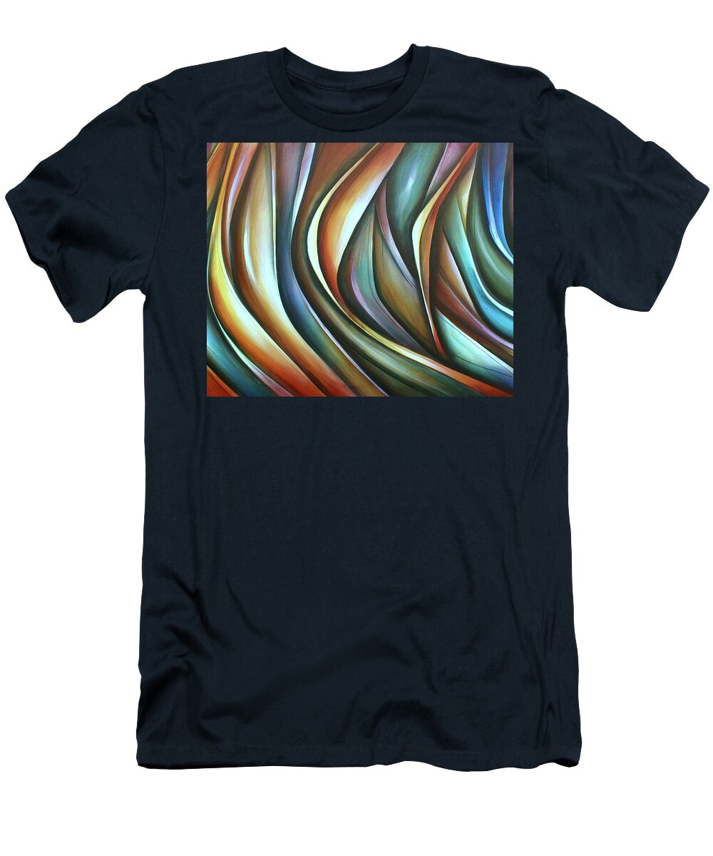 Multicolor T-Shirt featuring the painting Wisp by Michael Lang