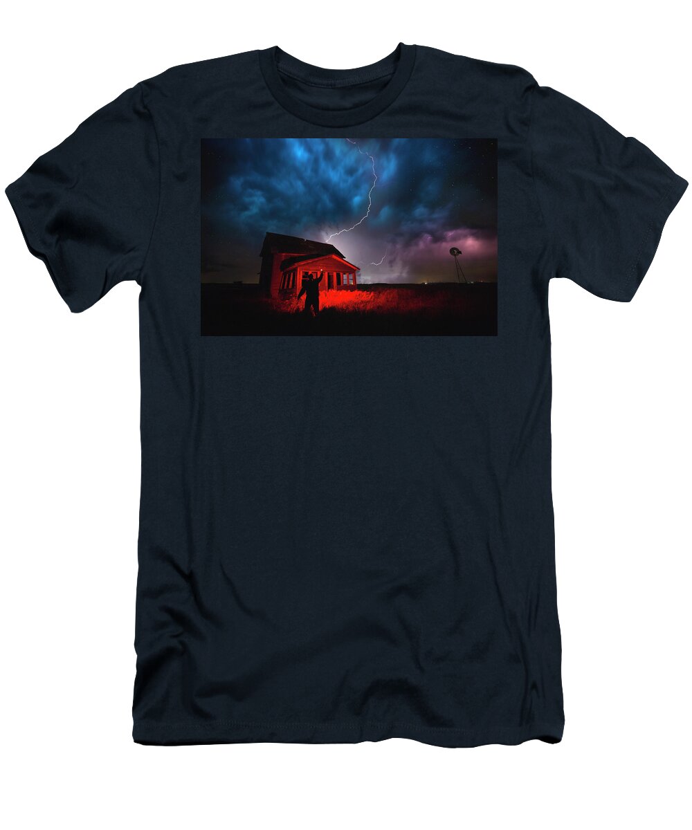 Lightning T-Shirt featuring the photograph Wizard by Aaron J Groen