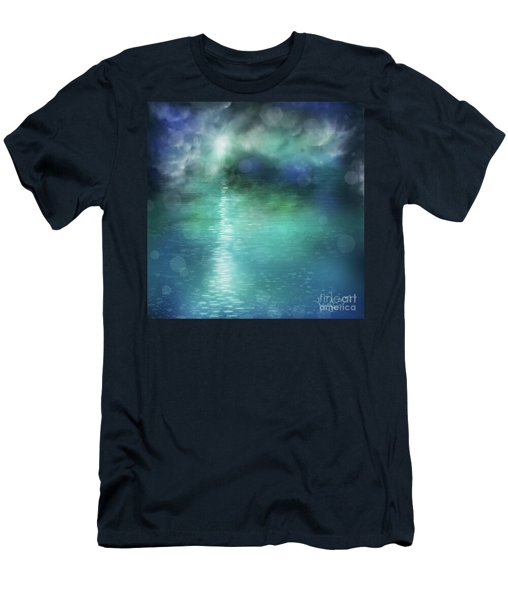 Sea Of Serenity T-Shirt featuring the painting Zen Sea by Remy Francis