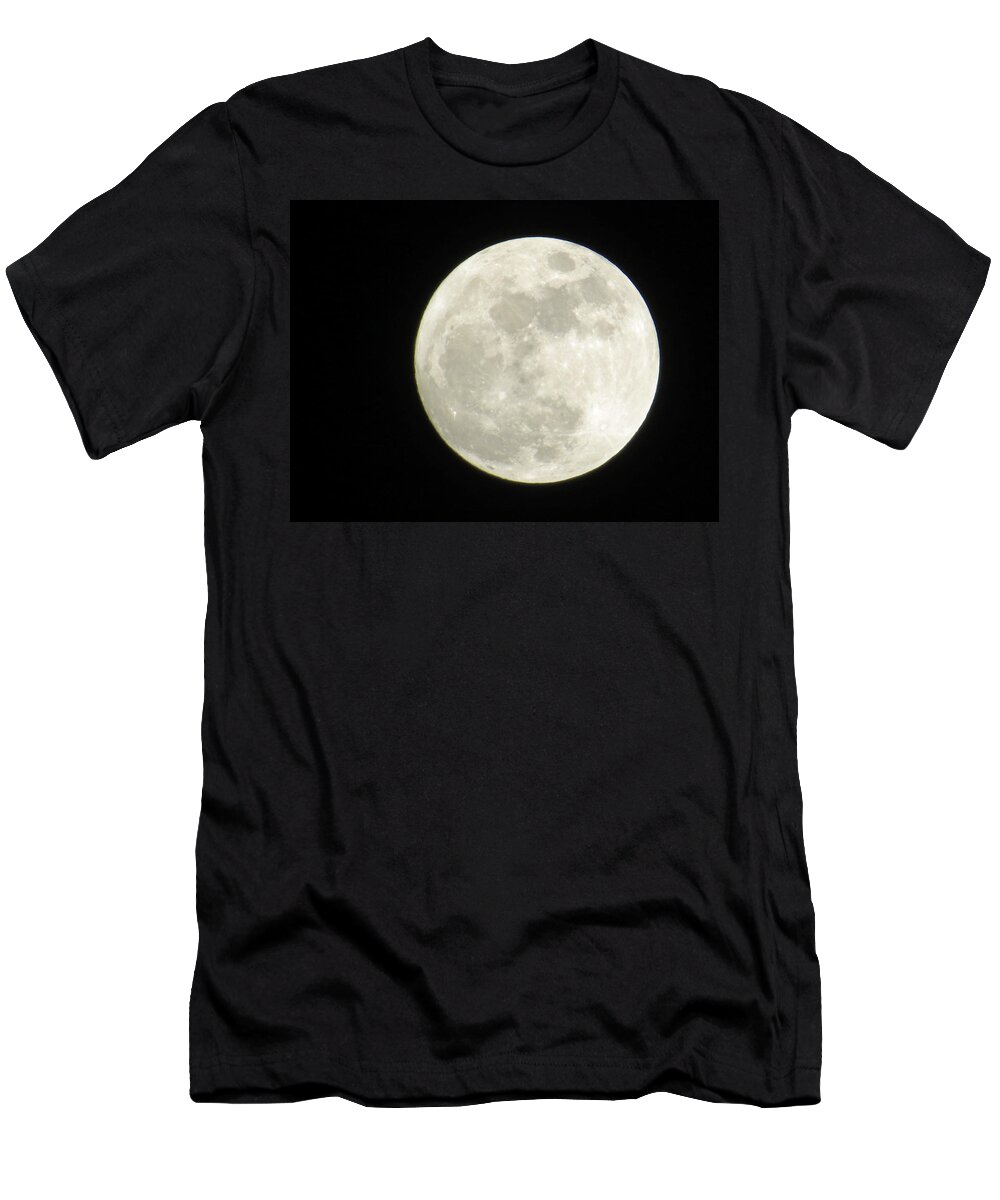 Space T-Shirt featuring the photograph A Winter'sFullmoon over GA by Aaron Martens