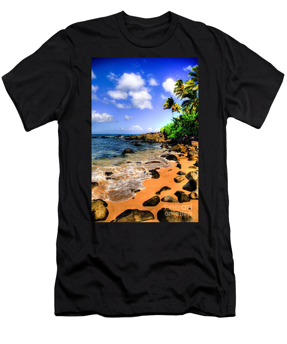 Turtle Beach Laniakea Beach Oahu Hawaii T-Shirt featuring the photograph Laniakea Beach #1 by Kelly Wade