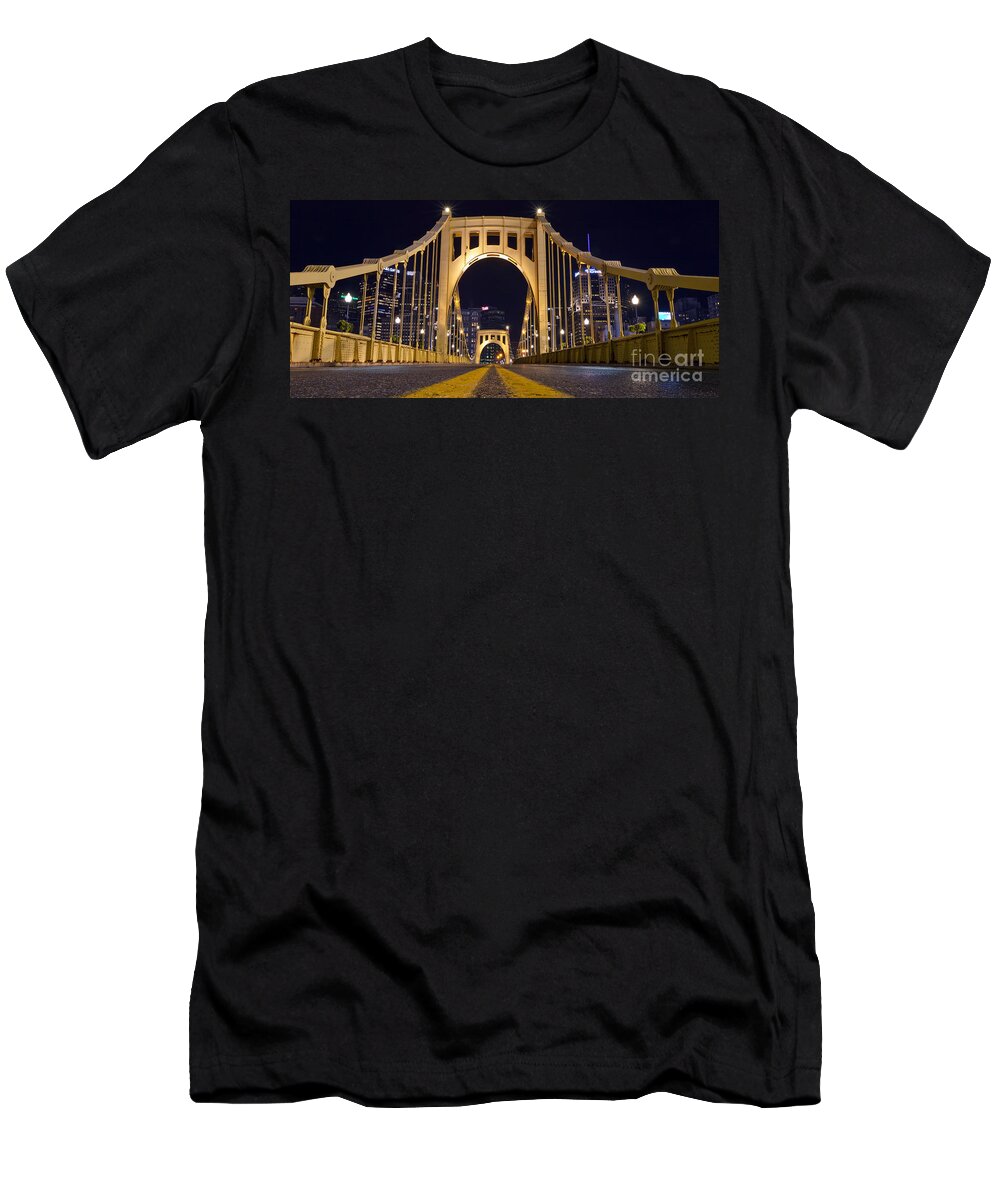 Pittsburgh T-Shirt featuring the photograph 0304 Roberto Clemente Bridge Pittsburgh by Steve Sturgill