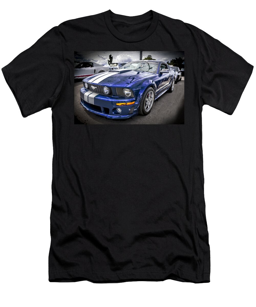 2008 Mustang T-Shirt featuring the photograph 2008 Ford Shelby Mustang with the Roush Stage 2 Package by Rich Franco