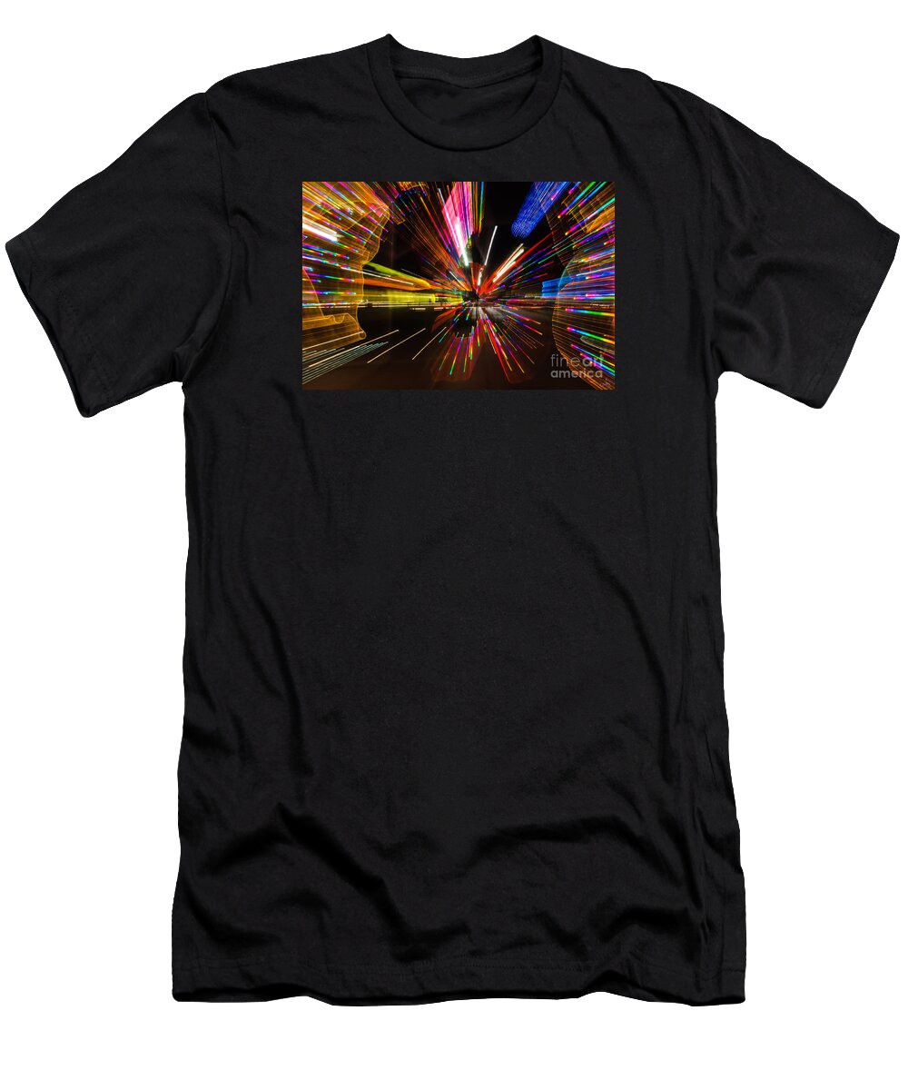 Abstract Colored Lights T-Shirt featuring the photograph Abstract Colored Lights by Imagery by Charly