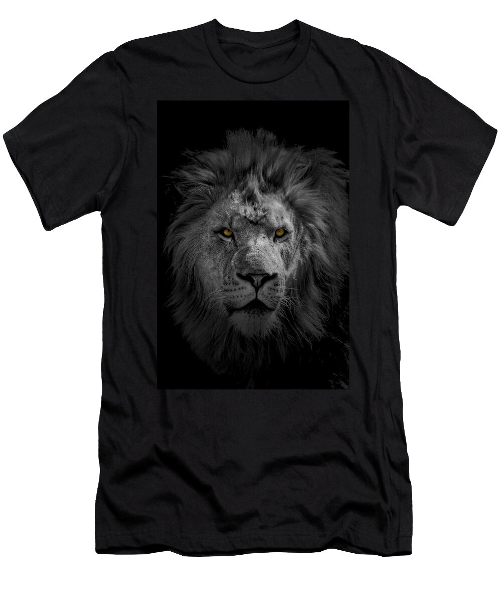 Africa T-Shirt featuring the photograph African Lion by Peter Lakomy
