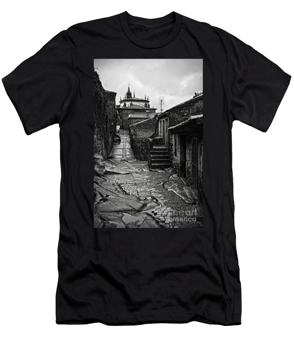 Ancient T-Shirt featuring the photograph Ancient street in Tui BW #3 by RicardMN Photography