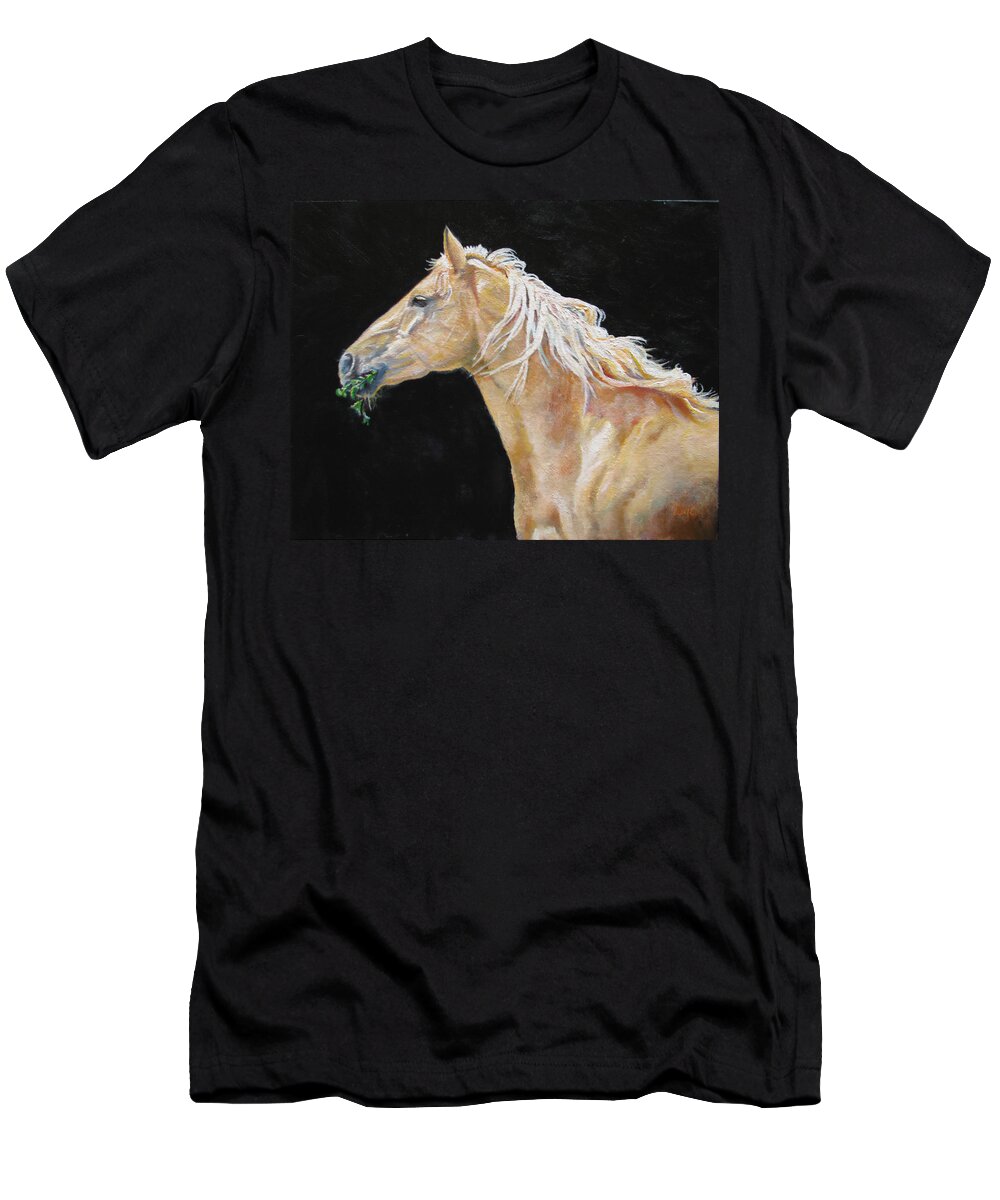 Horse T-Shirt featuring the painting Blondy by Page Holland