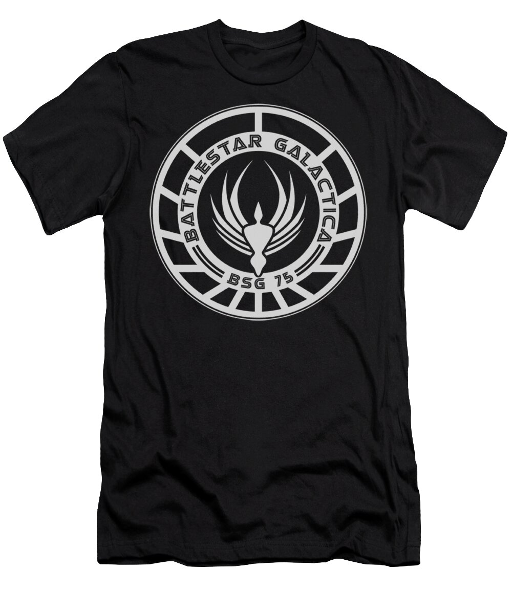 Battlestar T-Shirt featuring the digital art Bsg - Galactica Badge by Brand A