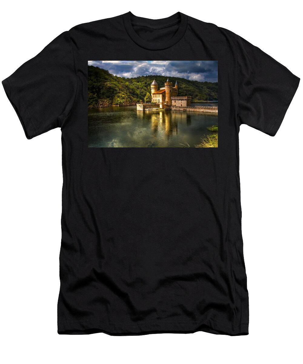 Clouds T-Shirt featuring the photograph Chateau de la Roche #2 by Debra and Dave Vanderlaan
