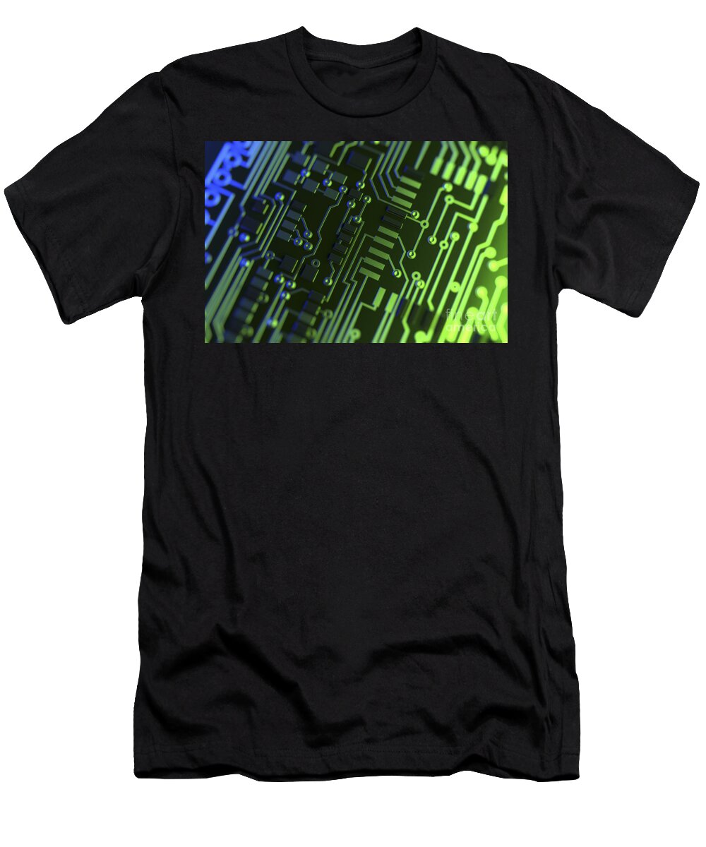Information Transfer T-Shirt featuring the photograph Circuit Board #1 by Science Picture Co