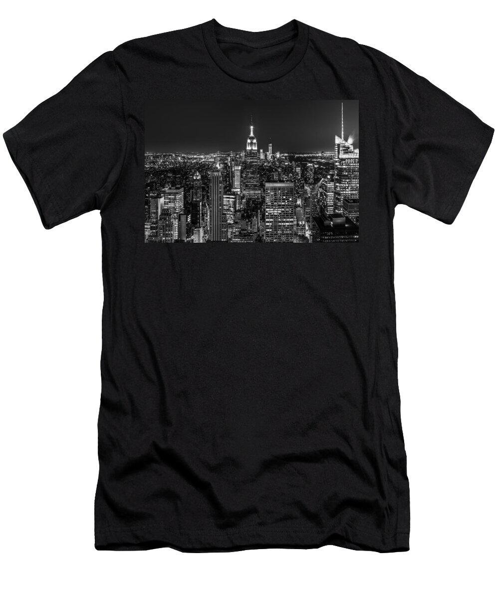 America T-Shirt featuring the photograph City Lights #2 by Mihai Andritoiu