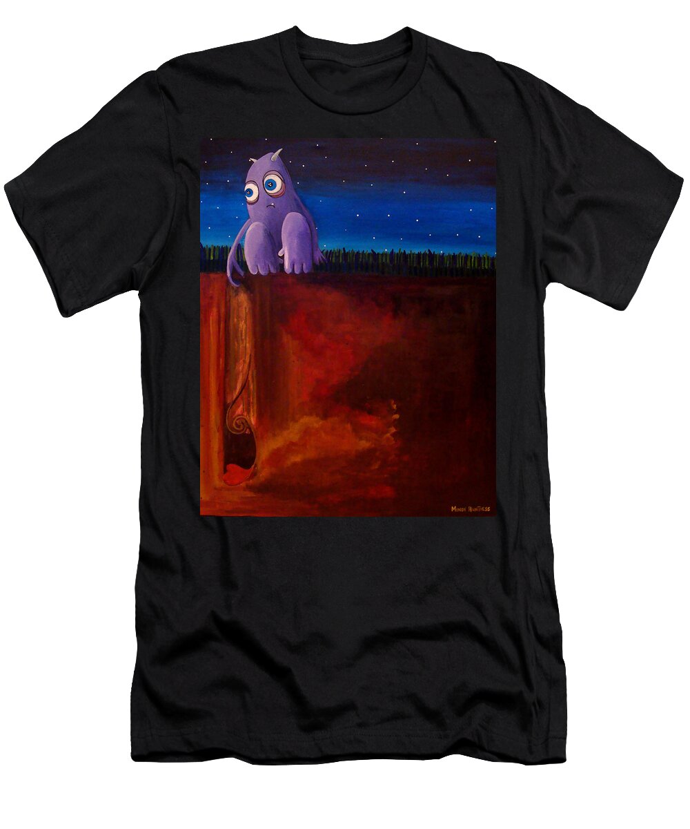 Heart Ache T-Shirt featuring the painting Disconnecting by Mindy Huntress