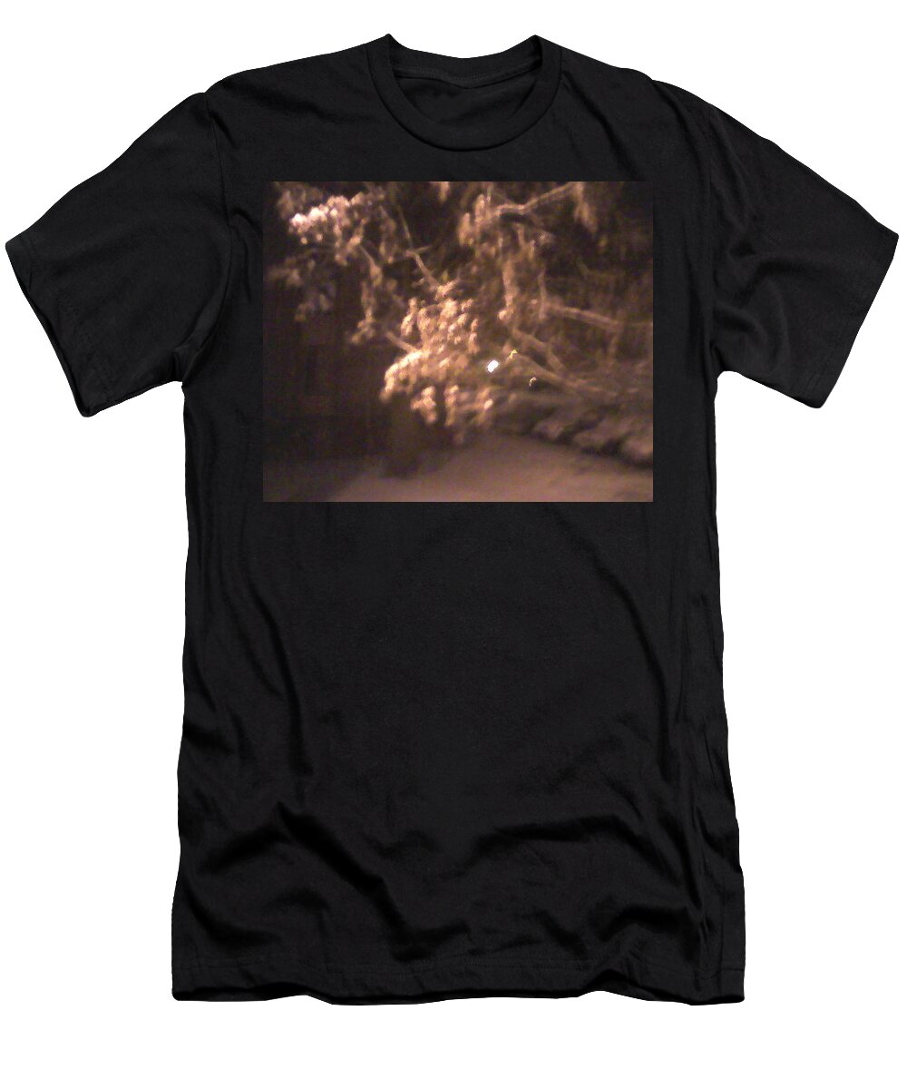 Early Snow T-Shirt featuring the photograph First Snow by Suzanne Berthier