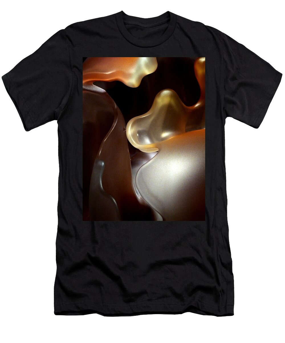 Newel Hunter T-Shirt featuring the photograph Glass Abstract 2 #1 by Newel Hunter