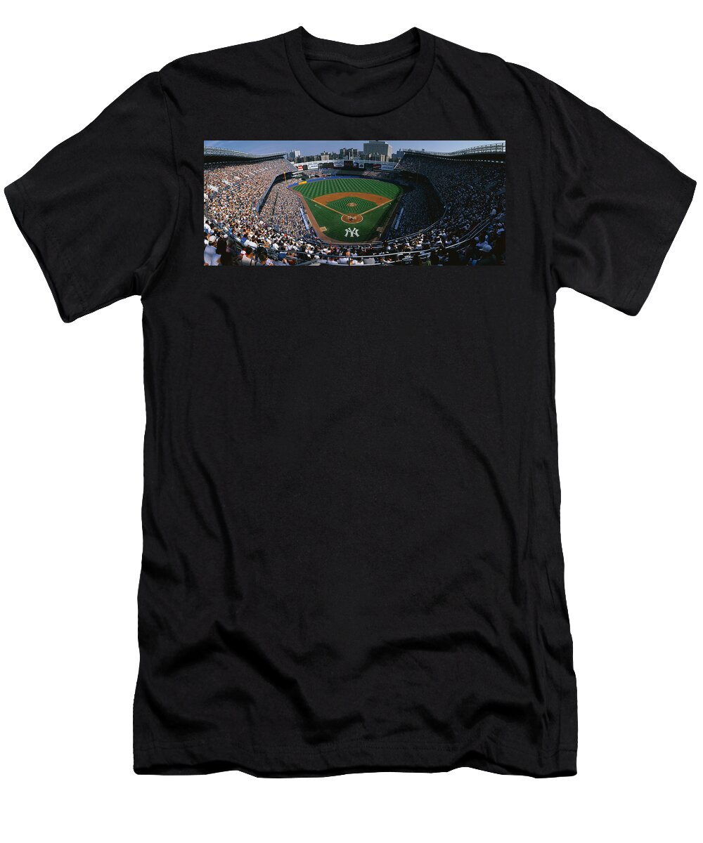 Photography T-Shirt featuring the photograph High Angle View Of A Baseball Stadium #1 by Panoramic Images