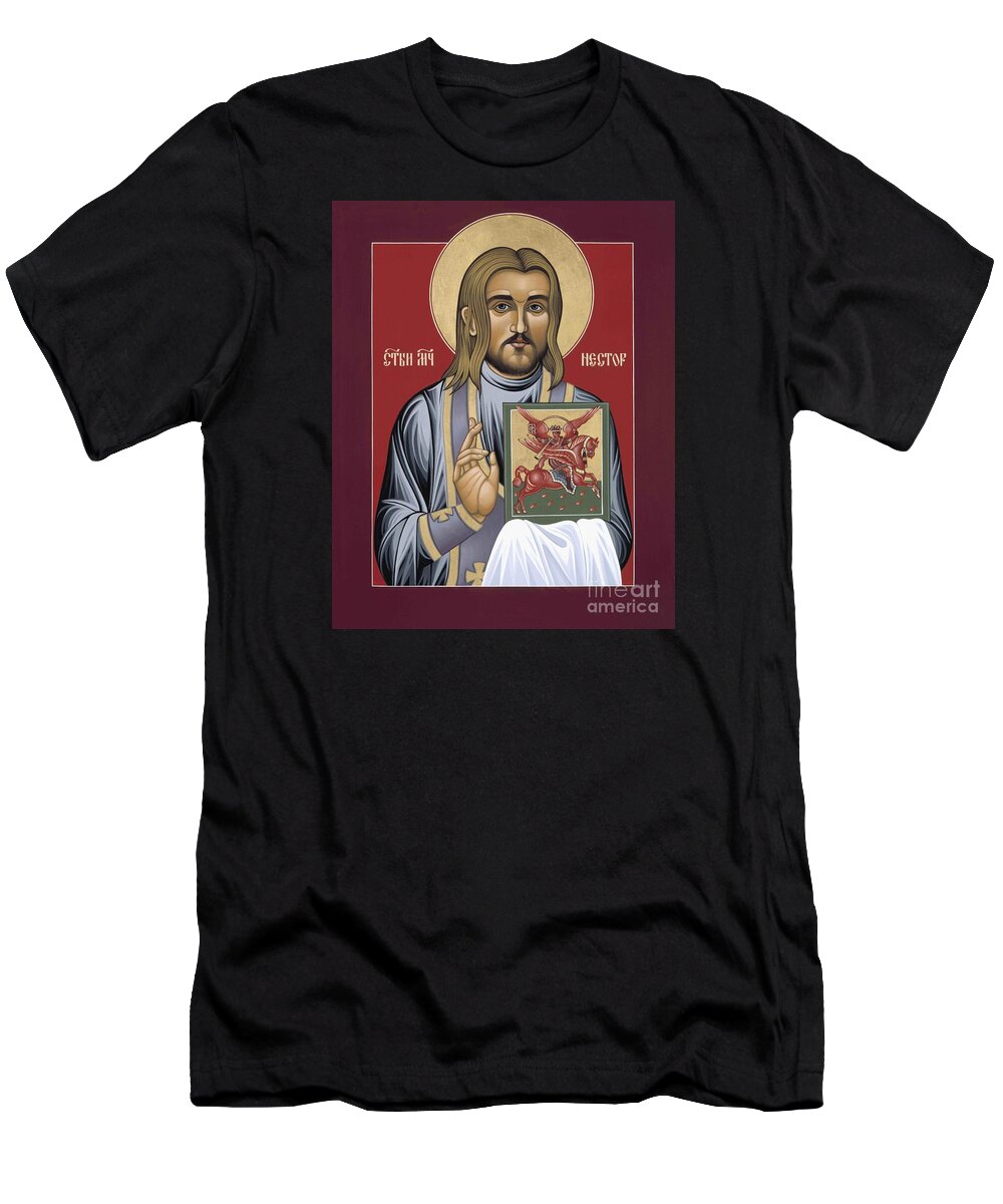Holy New Martyr Nestor Savchuk T-Shirt featuring the painting Holy New Martyr Nestor Savchuk 069 by William Hart McNichols