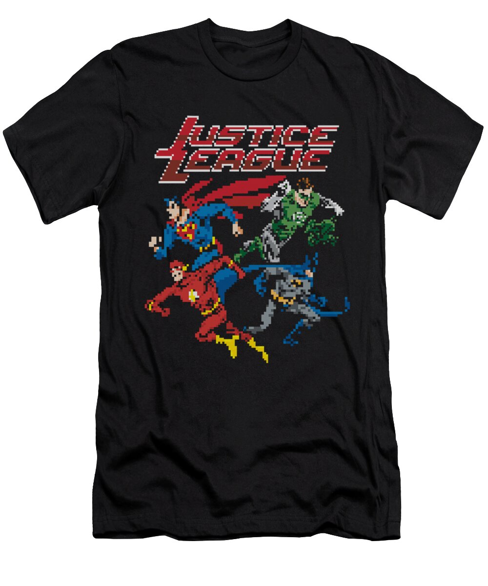 Justice League Of America T-Shirt featuring the digital art Jla - Pixel League by Brand A