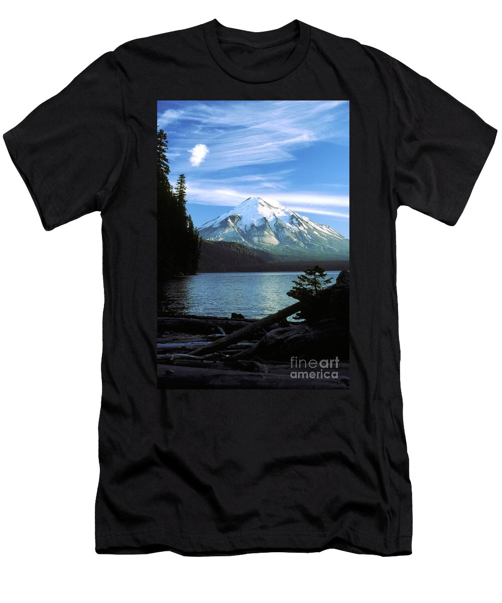 Mount St. Helens T-Shirt featuring the photograph Mount St. Helens And Spirit Lake #1 by Thomas & Pat Leeson