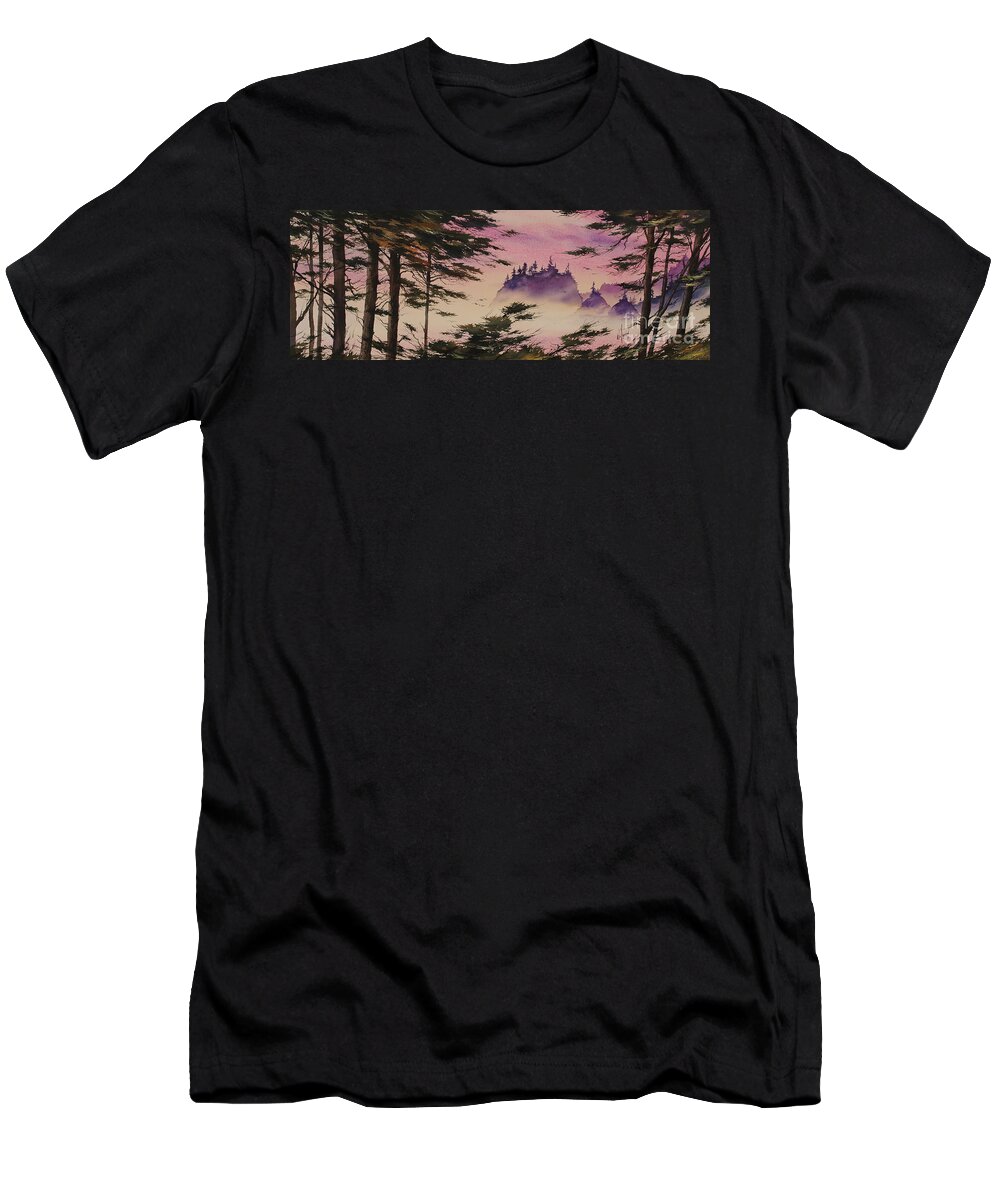 Landscape Painting T-Shirt featuring the painting Mystic Shore by James Williamson