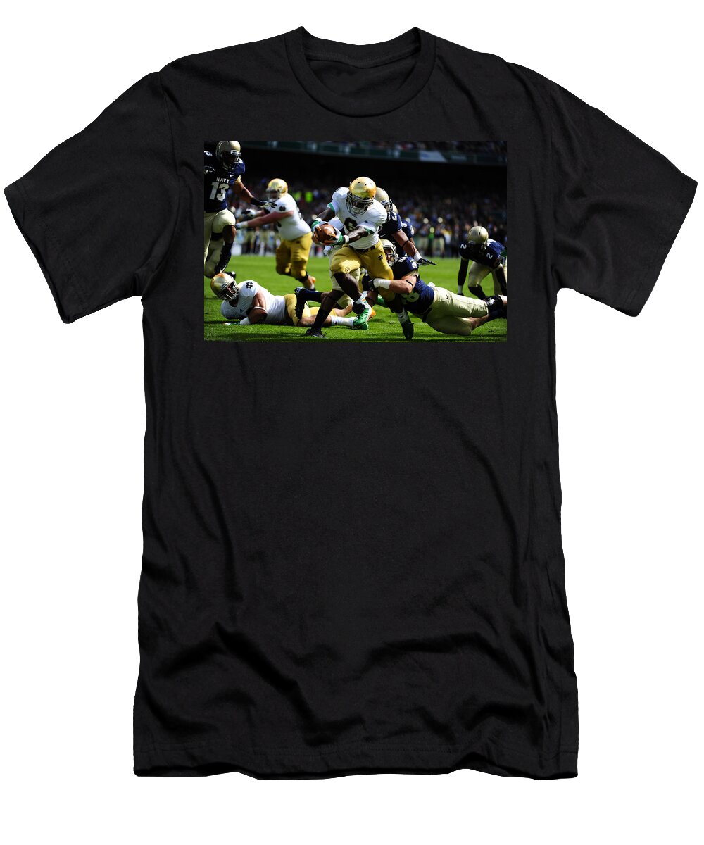 Football T-Shirt featuring the photograph Notre Dame versus Navy #1 by Mountain Dreams
