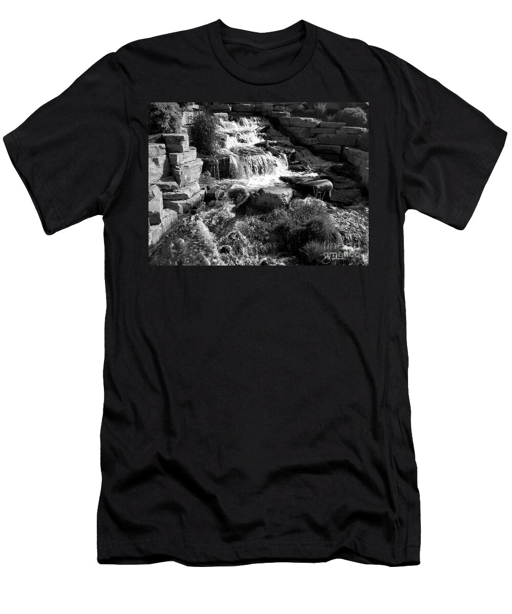 Waterfall T-Shirt featuring the photograph On the rocks #1 by Bill Richards