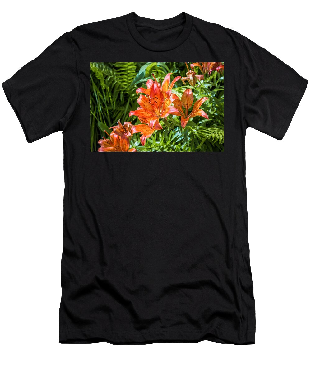 Background T-Shirt featuring the photograph Orange Lilium #1 by Alain De Maximy