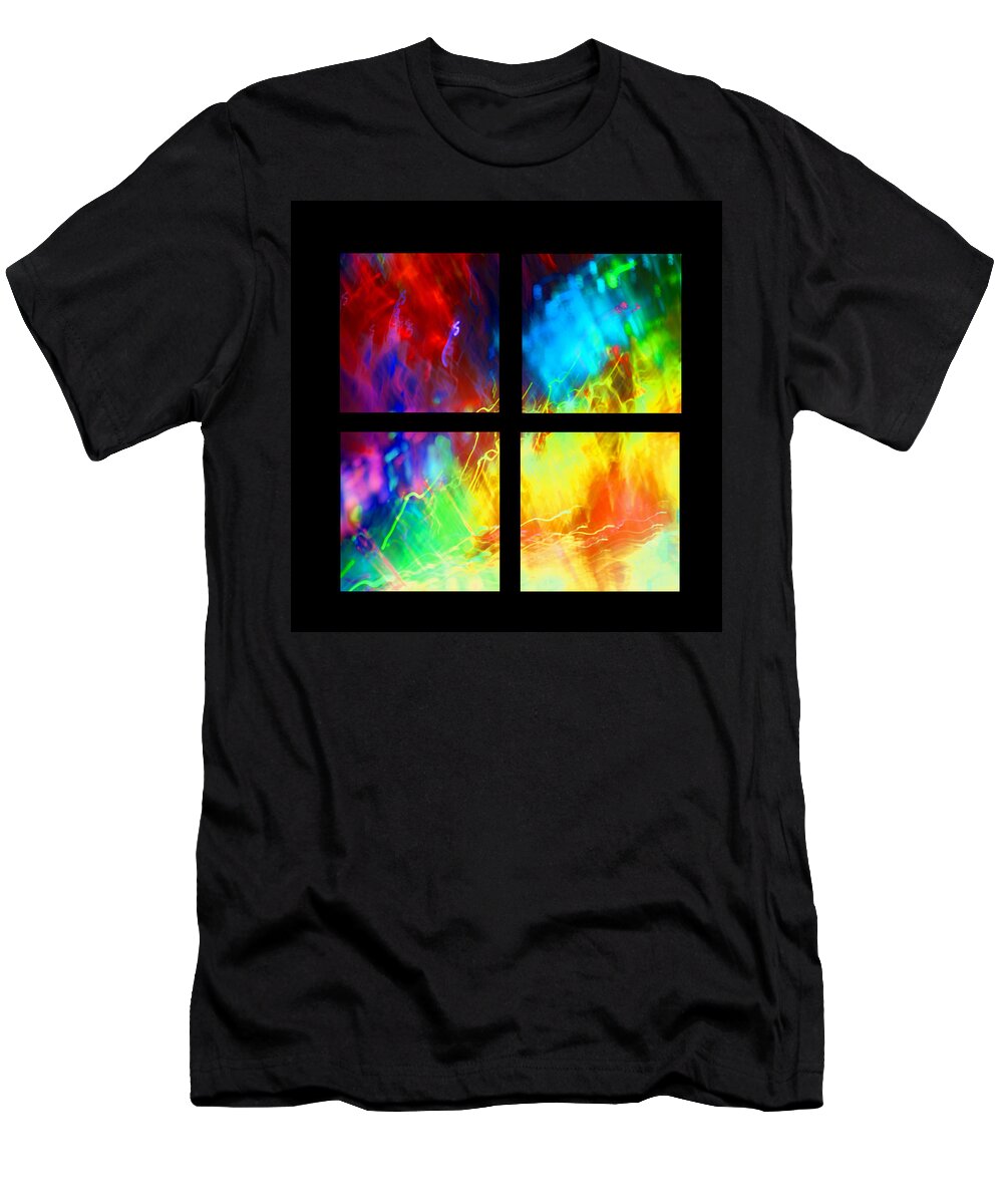 Tetraptych T-Shirt featuring the photograph Physical Graffiti 1 Series Layout #1 by Dazzle Zazz