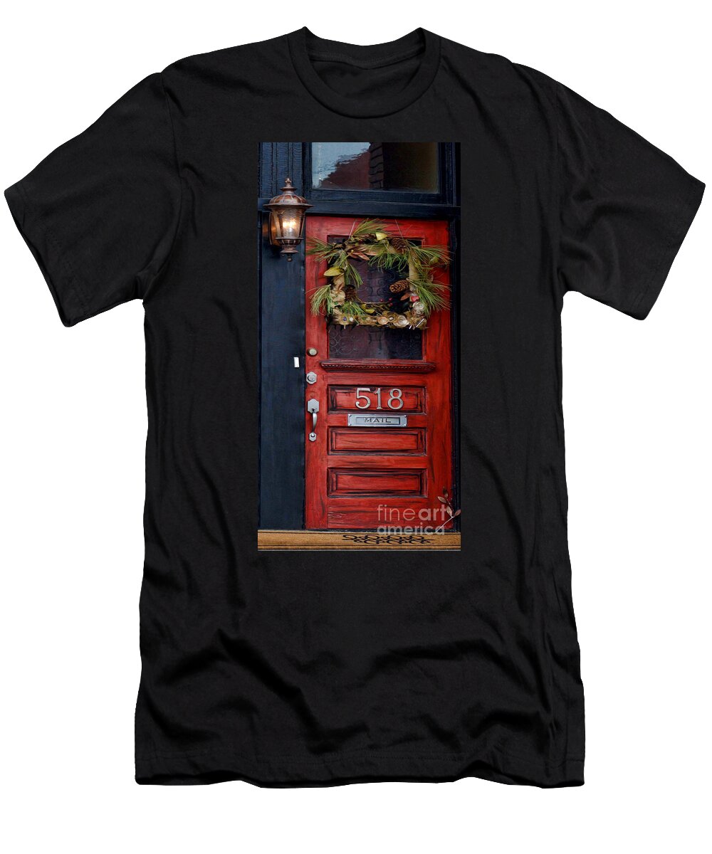 Red Door T-Shirt featuring the photograph Red Door #1 by Liane Wright