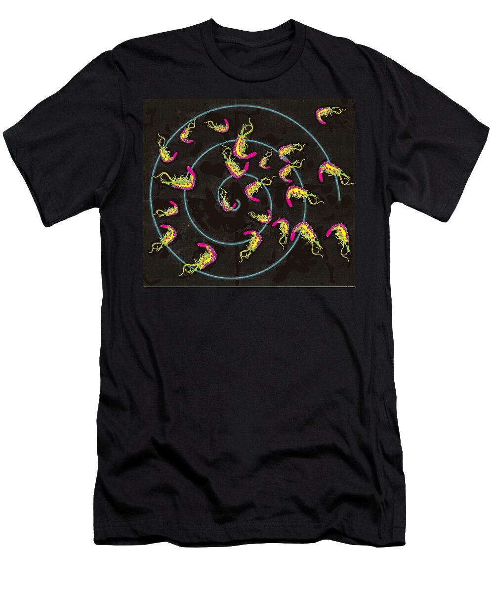  T-Shirt featuring the digital art Shrimp Fractals Run Amuk #1 by R Allen Swezey