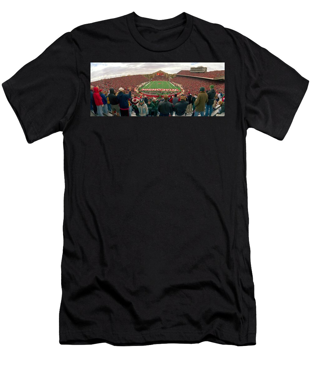 Photography T-Shirt featuring the photograph Spectators Watching A Football Match #1 by Panoramic Images