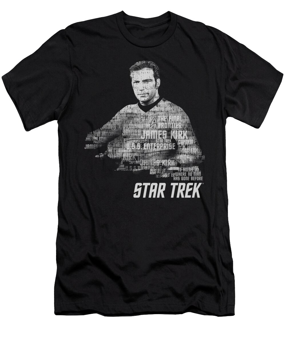 Star Trek T-Shirt featuring the digital art Star Trek - Kirk Words by Brand A