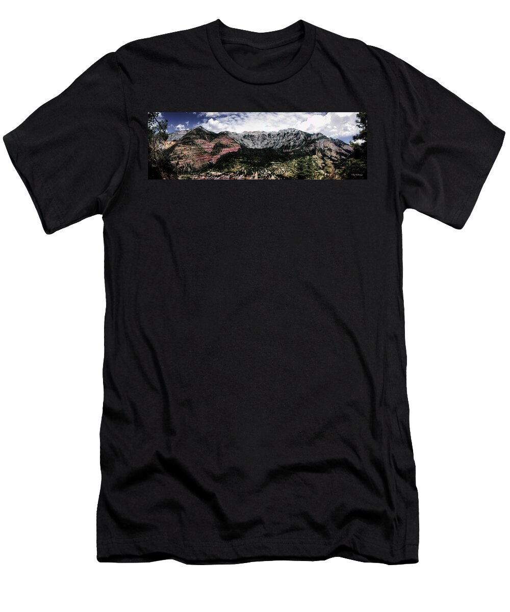 Telluride Colorado Canvas Print T-Shirt featuring the photograph Telluride From The Air #2 by Lucy VanSwearingen