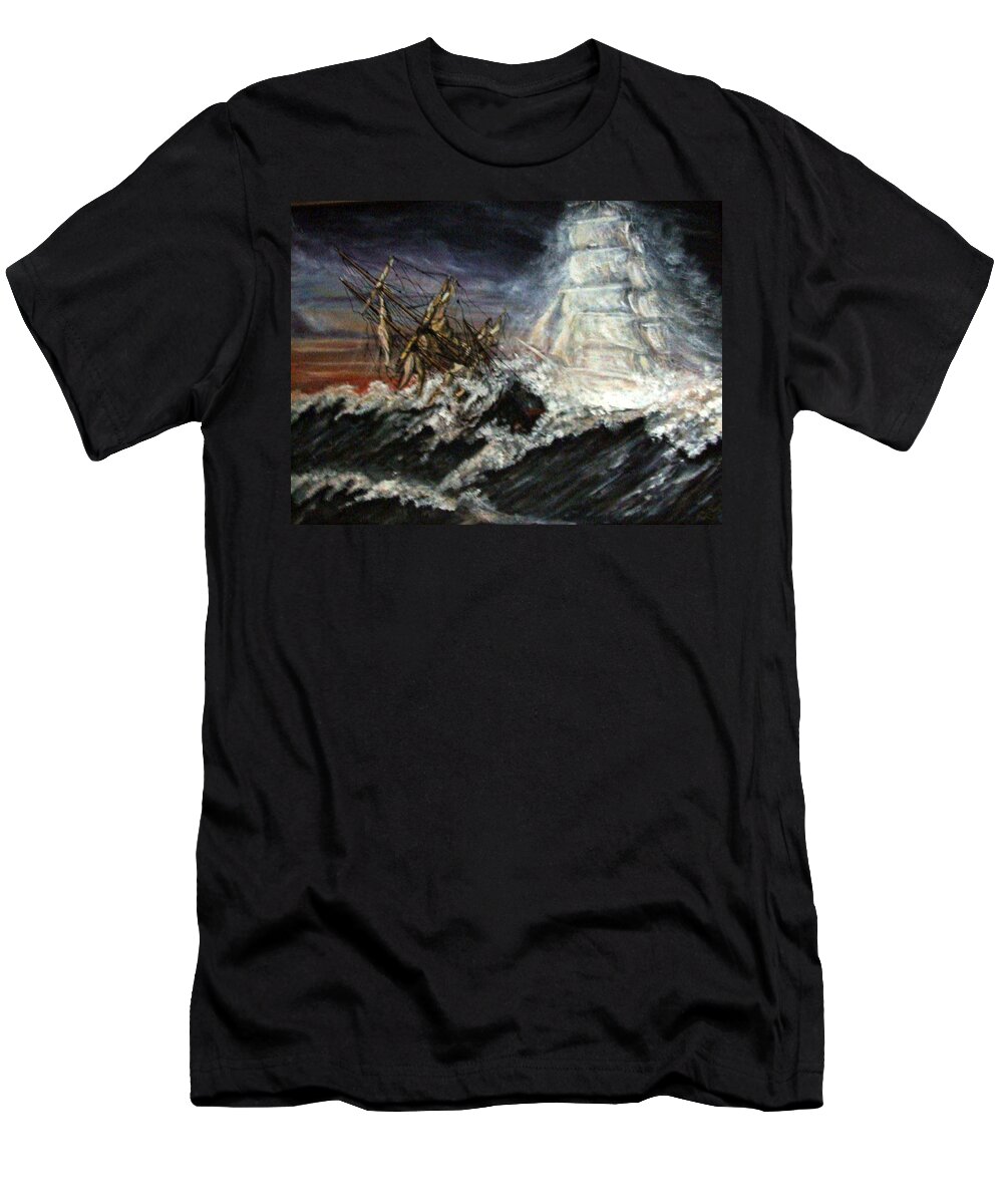 Flying Dutchman T-Shirt featuring the painting The Flying Dutchman #1 by Mackenzie Moulton