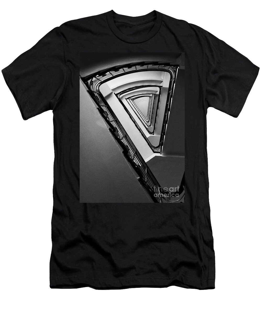 Interior View T-Shirt featuring the photograph Triangle staircase #2 by Jaroslaw Blaminsky