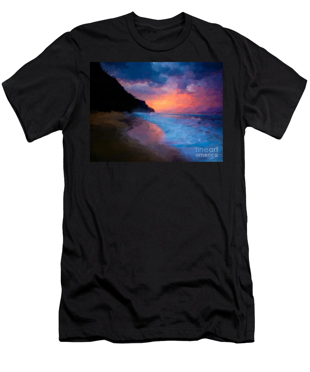 Anthony Fishburne T-Shirt featuring the digital art Tropical Paradise #2 by Anthony Fishburne